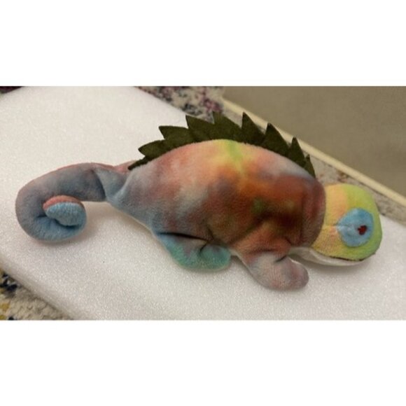 Ty Beanie Babies Lot Of 5 - Flamingo Ostrich Husky Lizard & Deer Plush Toys - Picture 8 of 9